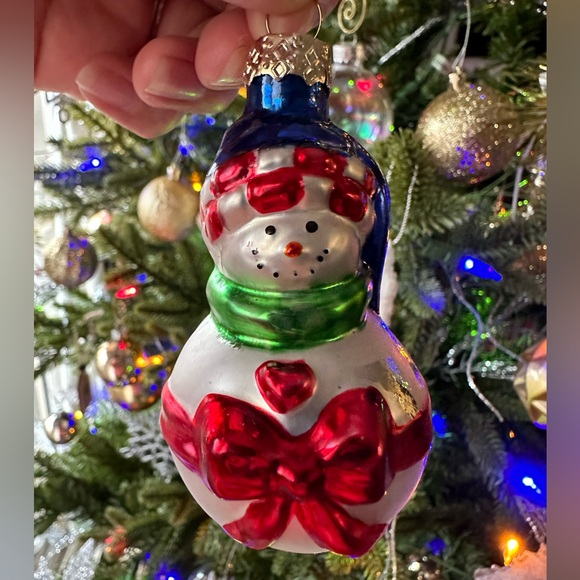 Holiday Inspirations Glass Ornament SNOWMAN Blown Glass Christmas 3.5" New - Picture 8 of 10